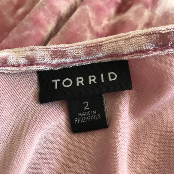 Torrid Holiday Babydoll Crushed Velvet Tank Top Plus Size 2 Pink - Picture 7 of 8